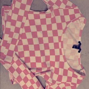 Pink and white Crop top